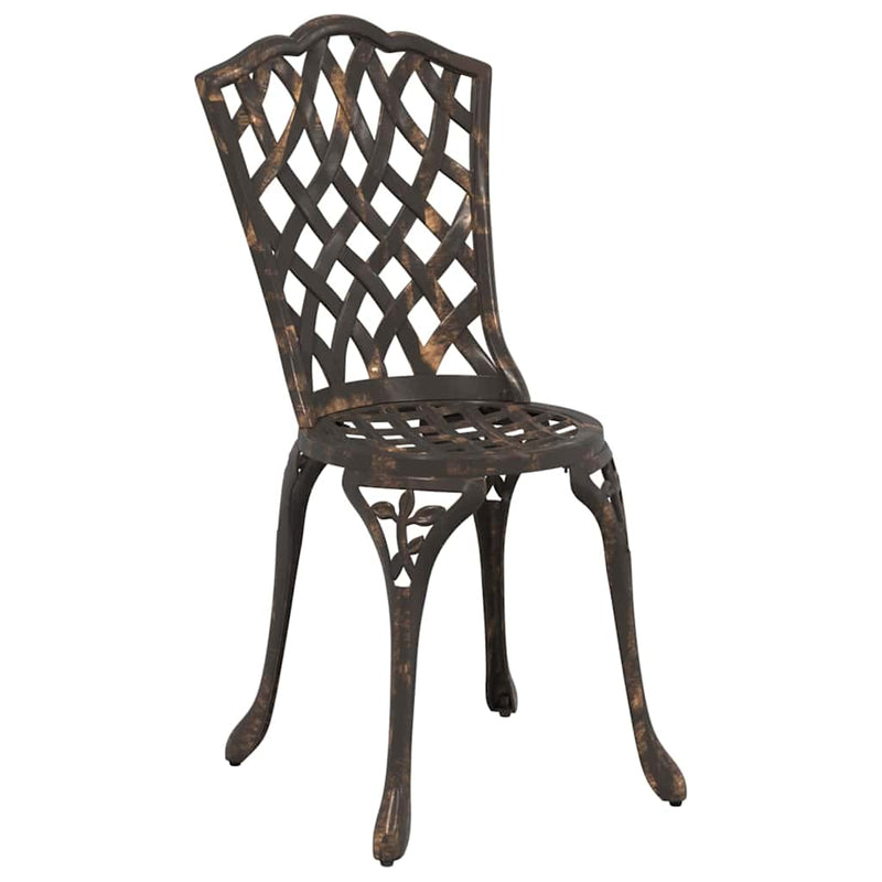 vidaXL Kerti Szék 2 pcs Bronz 55 x 56.5 x 91cm Alumínium