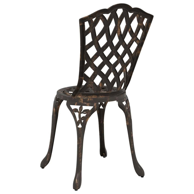 vidaXL Kerti Szék 2 pcs Bronz 55 x 56.5 x 91cm Alumínium