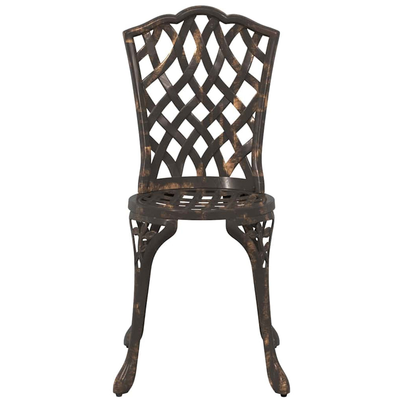 vidaXL Kerti Szék 2 pcs Bronz 55 x 56.5 x 91cm Alumínium