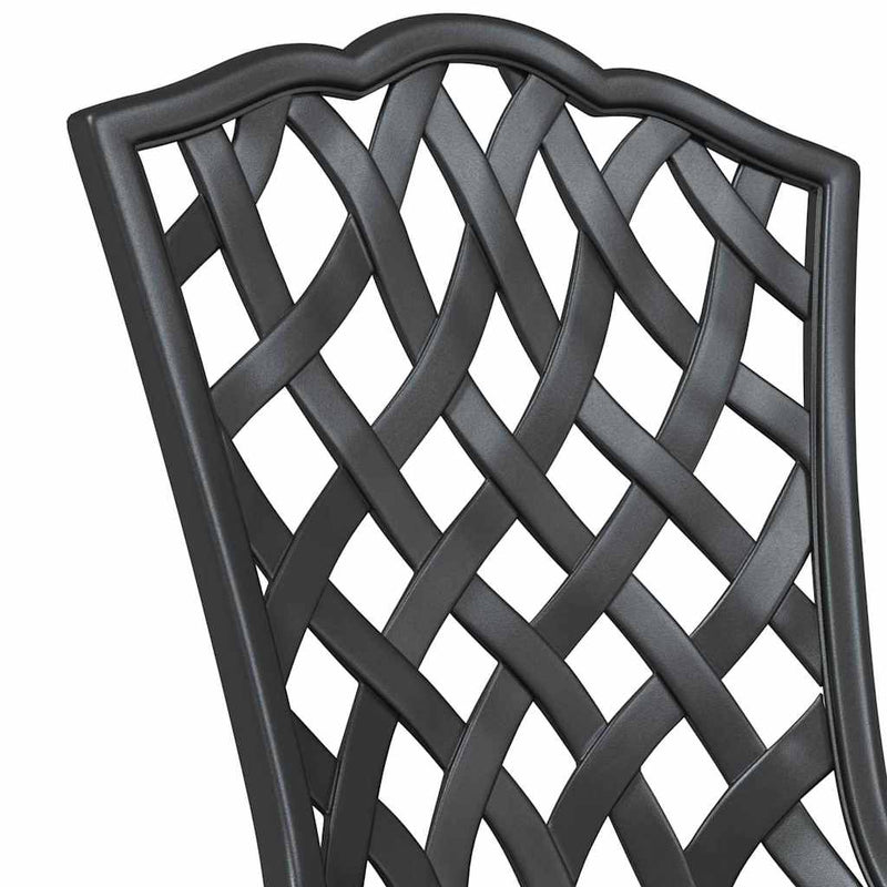 vidaXL Kerti Szék 2 pcs Fekete 55 x 56.5 x 91cm Alumínium