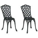 vidaXL Kerti Szék 2 pcs Fekete 39 x 40 x 87cm Alumínium