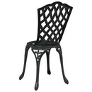 vidaXL Kerti Szék 2 pcs Fekete 39 x 40 x 87cm Alumínium