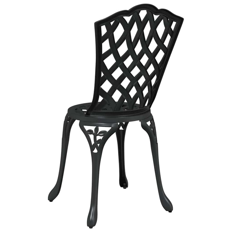 vidaXL Kerti Szék 2 pcs Fekete 55 x 56.5 x 91cm Alumínium
