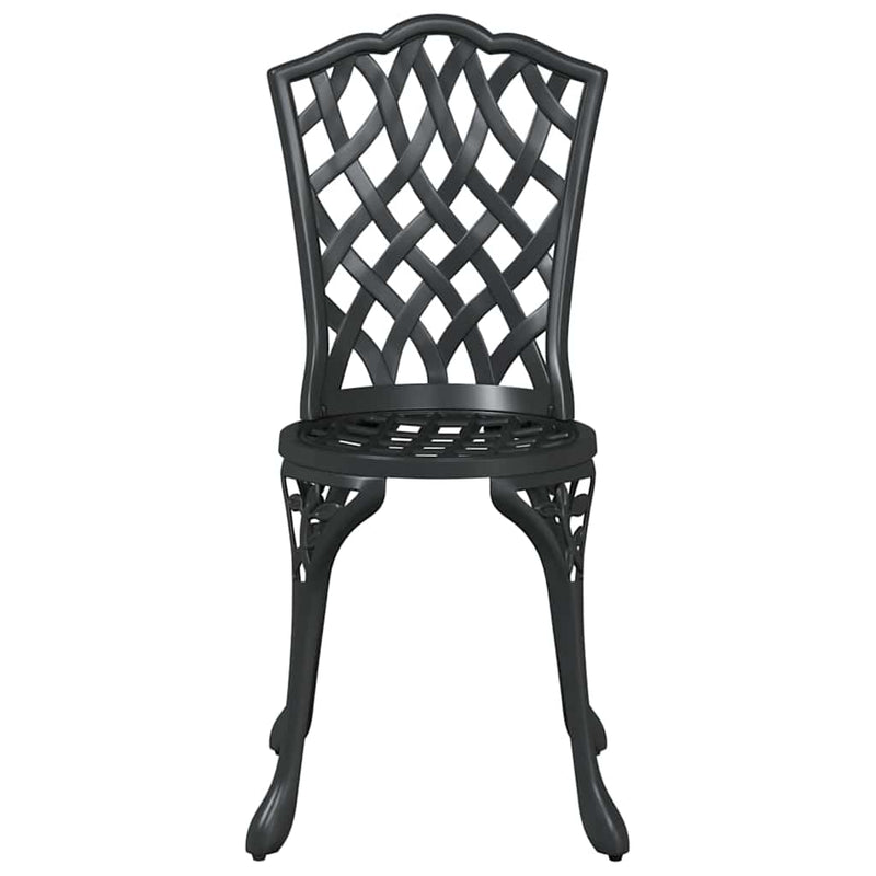vidaXL Kerti Szék 2 pcs Fekete 55 x 56.5 x 91cm Alumínium