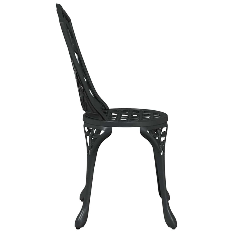 vidaXL Kerti Szék 2 pcs Fekete 55 x 56.5 x 91cm Alumínium