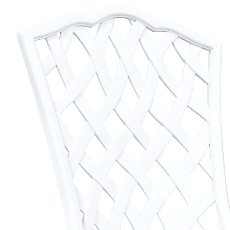 vidaXL Kerti Szék 2 pcs Fehér 55 x 56.5 x 91cm Alumínium