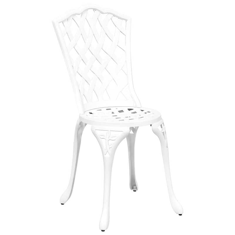vidaXL Kerti Szék 2 pcs Fehér 55 x 56.5 x 91cm Alumínium