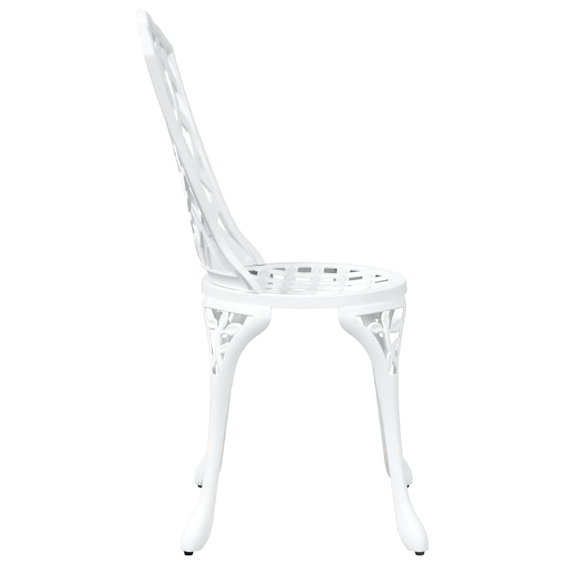 vidaXL Kerti Szék 2 pcs Fehér 55 x 56.5 x 91cm Alumínium