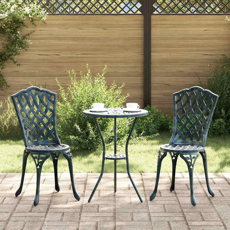 vidaXL Kerti Szék párnával 2 pcs Zöld 55 x 56.5 x 91cm Alumínium