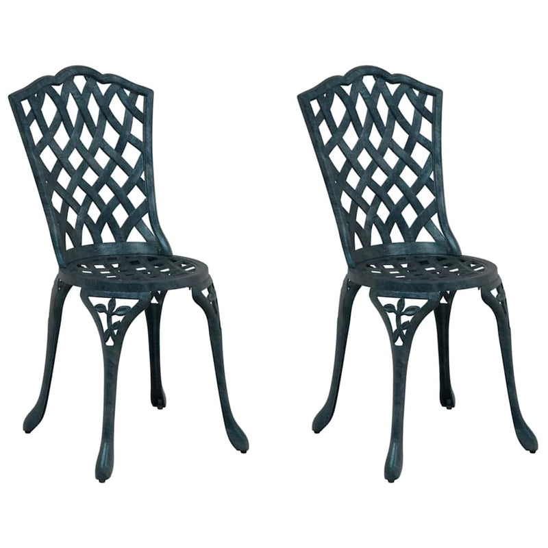 vidaXL Kerti Szék párnával 2 pcs Zöld 55 x 56.5 x 91cm Alumínium