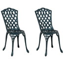 vidaXL Kerti Szék 2 pcs Zöld 39 x 40 x 87cm Alumínium