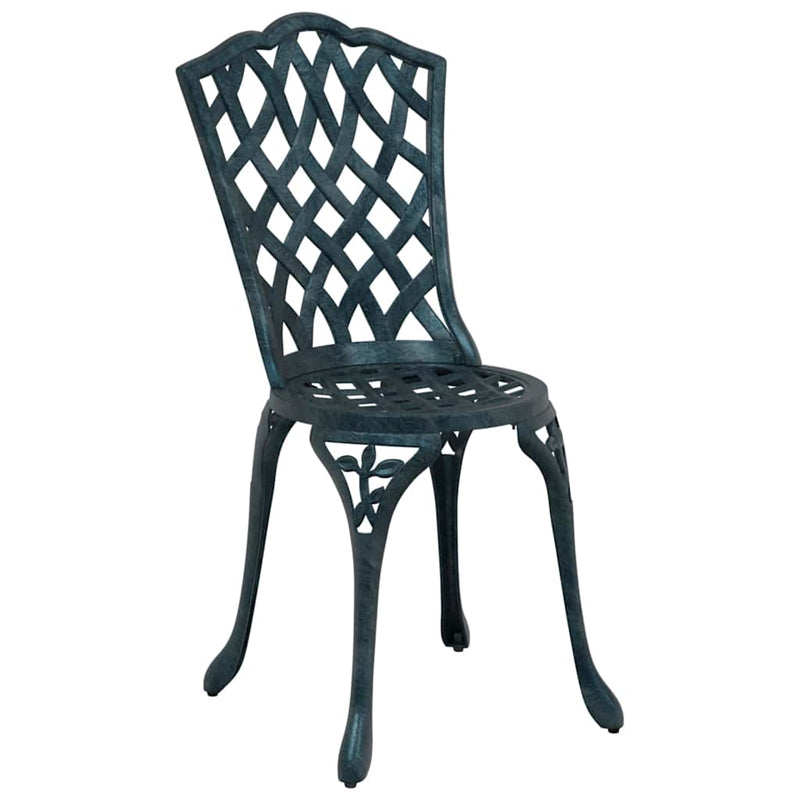 vidaXL Kerti Szék párnával 2 pcs Zöld 55 x 56.5 x 91cm Alumínium