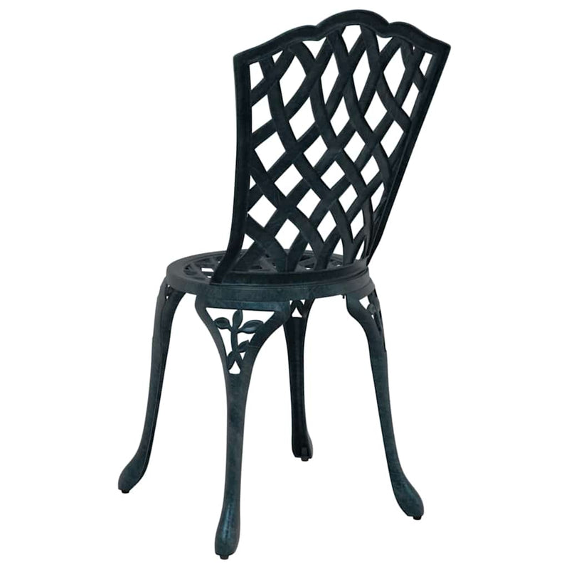 vidaXL Kerti Szék párnával 2 pcs Zöld 55 x 56.5 x 91cm Alumínium