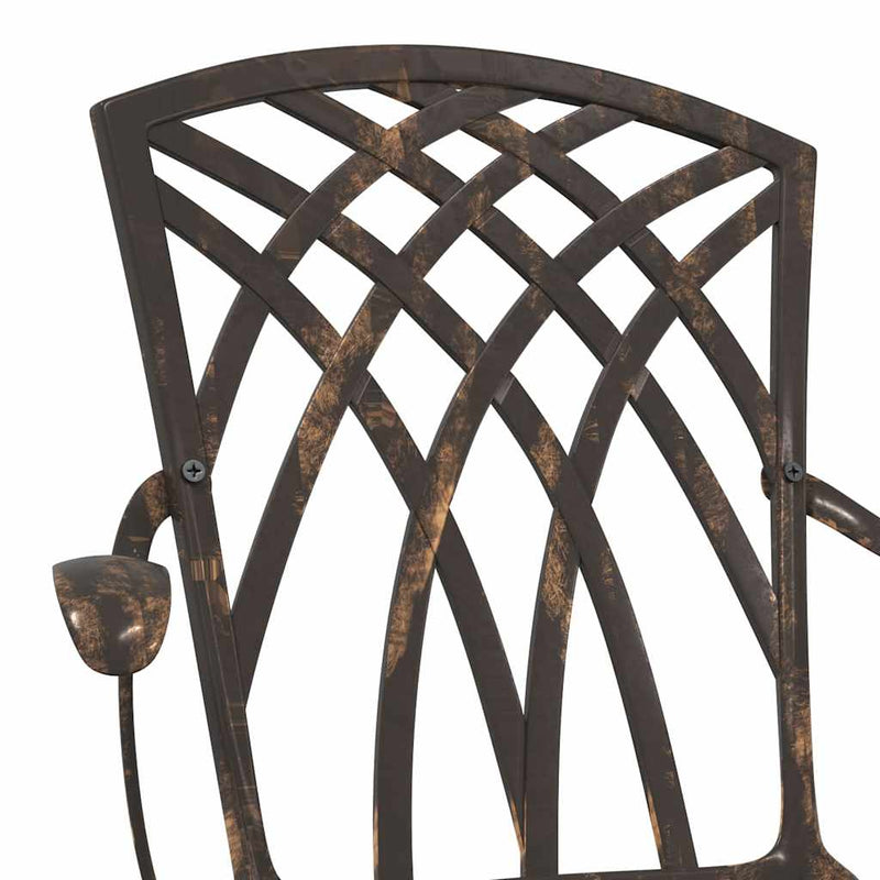 vidaXL Kerti Szék 2 pcs Bronz 55 x 56.5 x 91cm Alumínium
