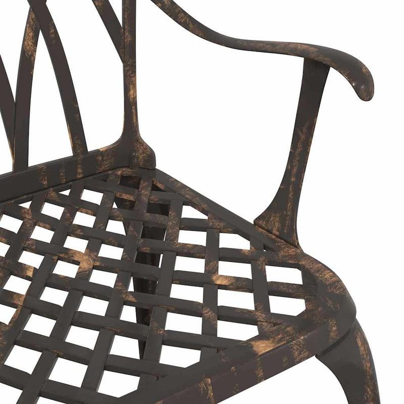 vidaXL Kerti Szék 2 pcs Bronz 55 x 56.5 x 91cm Alumínium