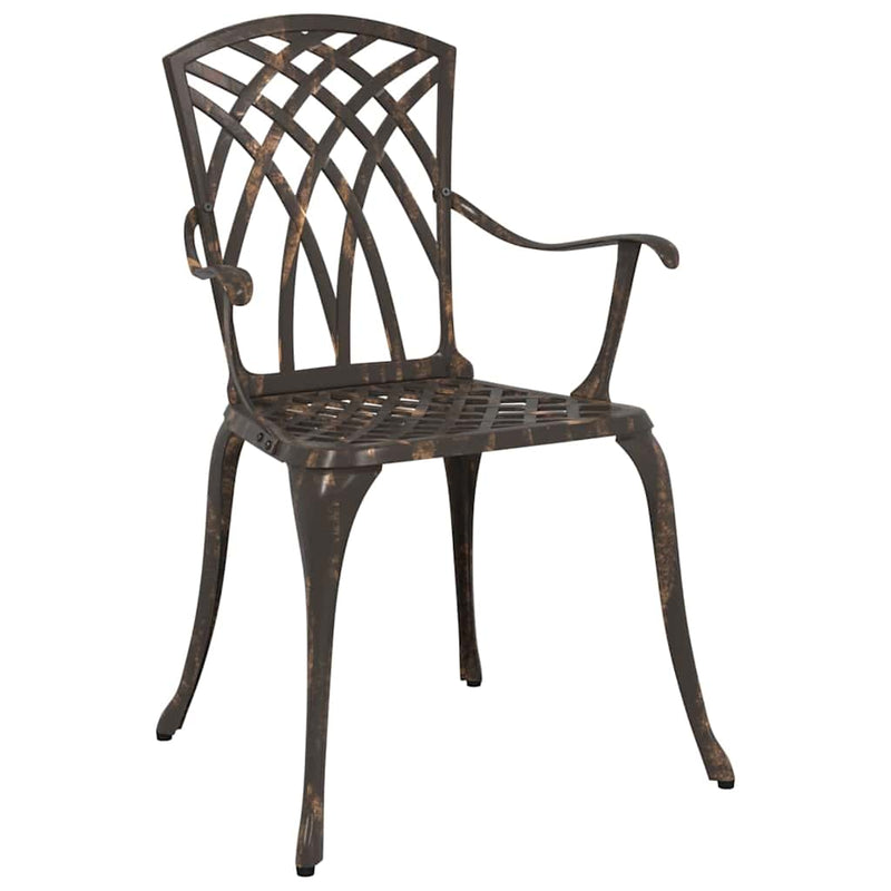 vidaXL Kerti Szék 2 pcs Bronz 55 x 56.5 x 91cm Alumínium