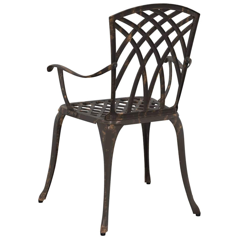 vidaXL Kerti Szék 2 pcs Bronz 55 x 56.5 x 91cm Alumínium