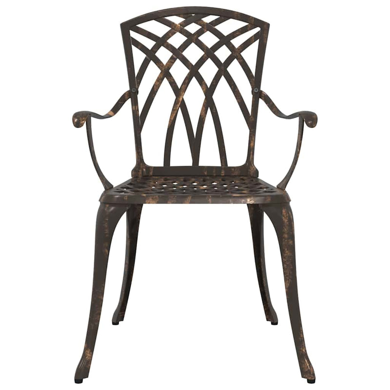 vidaXL Kerti Szék 2 pcs Bronz 55 x 56.5 x 91cm Alumínium