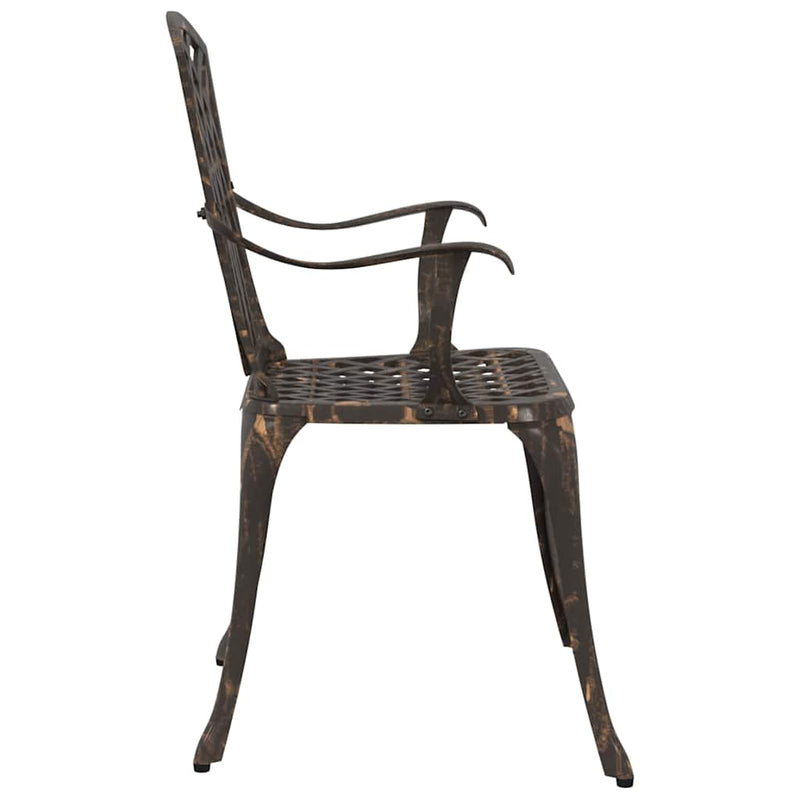 vidaXL Kerti Szék 2 pcs Bronz 55 x 56.5 x 91cm Alumínium
