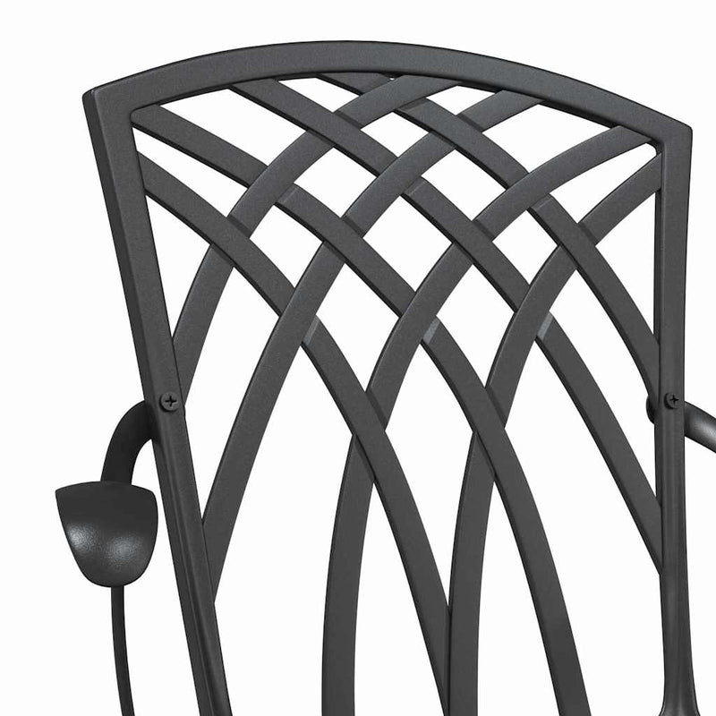 vidaXL Kerti Szék 2 pcs Fekete 55 x 56.5 x 91cm Alumínium