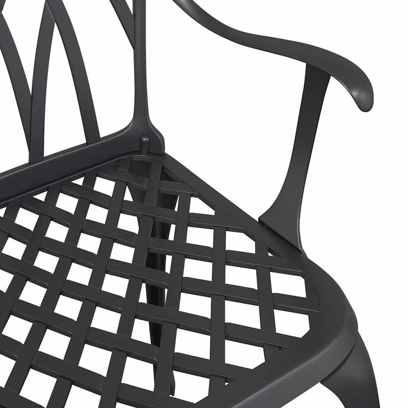 vidaXL Kerti Szék 2 pcs Fekete 55 x 56.5 x 91cm Alumínium