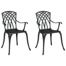 vidaXL Kerti Szék 2 pcs Fekete 53 x 51 x 88,5cm Alumínium