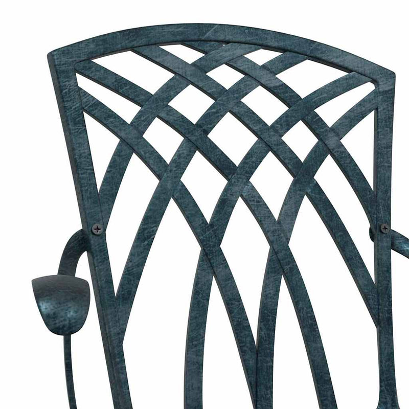 vidaXL Kerti Szék 2 pcs Zöld 55 x 56.5 x 91cm Alumínium