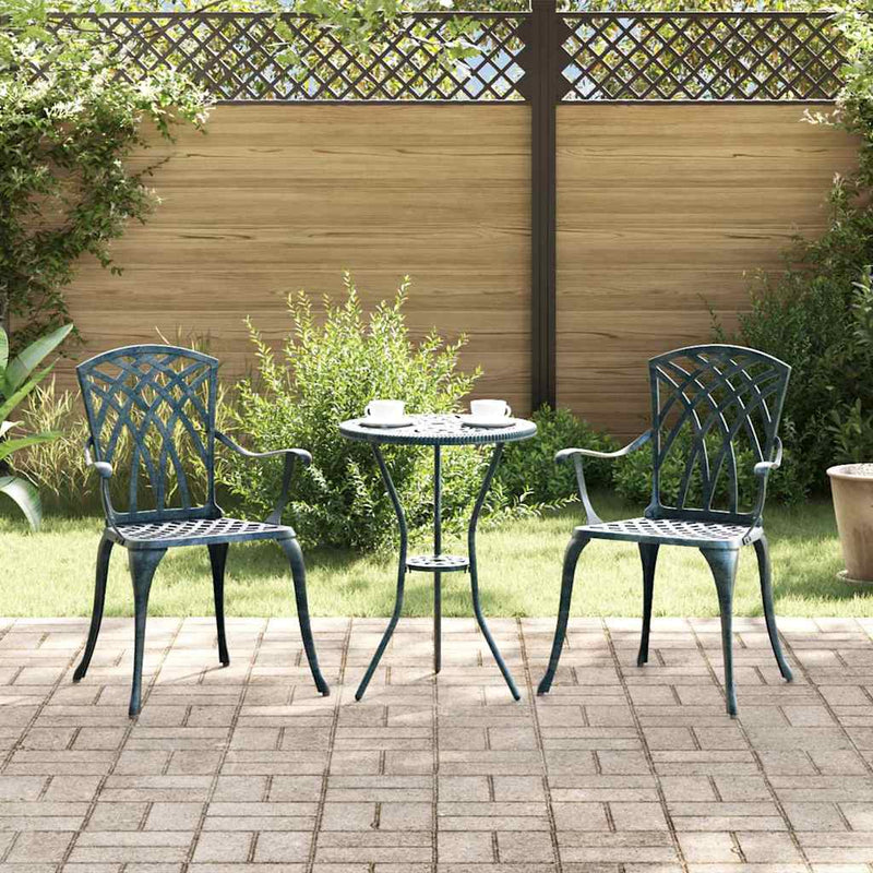 vidaXL Kerti Szék 2 pcs Zöld 55 x 56.5 x 91cm Alumínium
