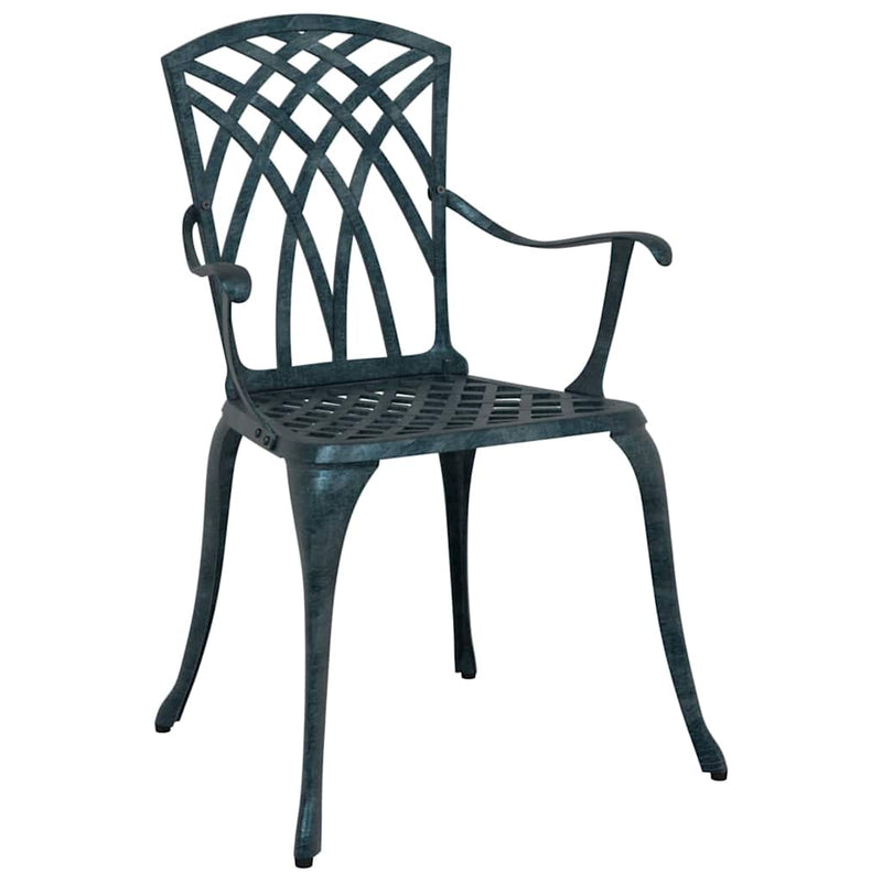 vidaXL Kerti Szék 2 pcs Zöld 55 x 56.5 x 91cm Alumínium