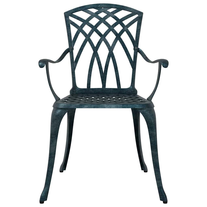 vidaXL Kerti Szék 2 pcs Zöld 55 x 56.5 x 91cm Alumínium