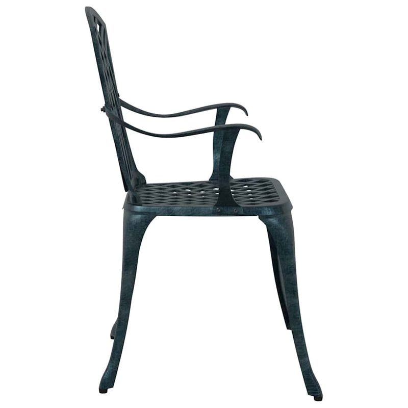 vidaXL Kerti Szék 2 pcs Zöld 55 x 56.5 x 91cm Alumínium