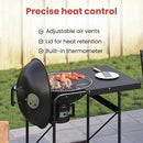 vidaXL Kültéri grill kerékkel Fekete 91 x 71 x 107 cm Fém