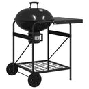 vidaXL Kültéri grill kerékkel Fekete 91 x 71 x 107 cm Fém