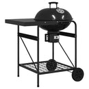 vidaXL Kültéri grill kerékkel Fekete 91 x 71 x 107 cm Fém