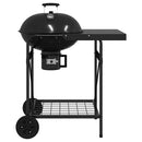 vidaXL Kültéri grill kerékkel Fekete 91 x 71 x 107 cm Fém