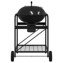 vidaXL Kültéri grill kerékkel Fekete 91 x 71 x 107 cm Fém