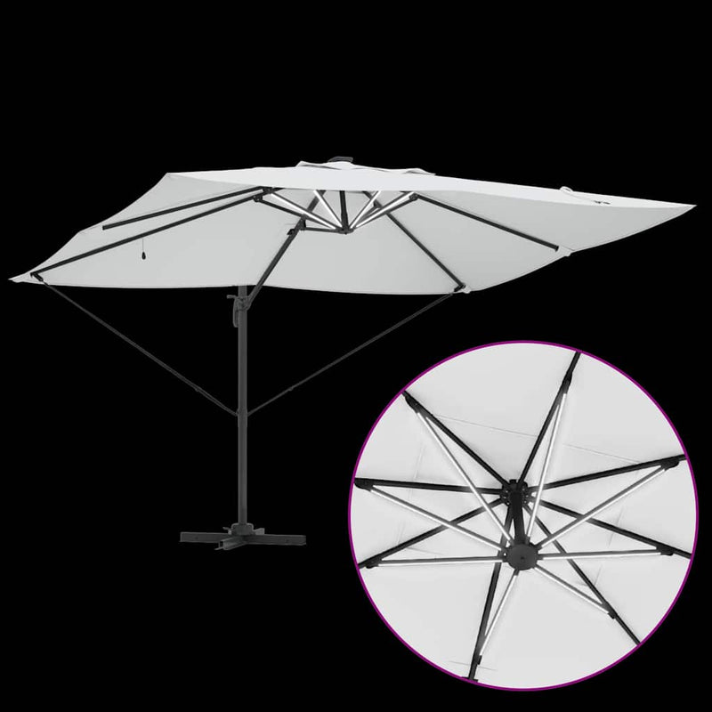 vidaXL Cantilever Roma Napernyő Beige és fekete 352 x 251 x 265 cm