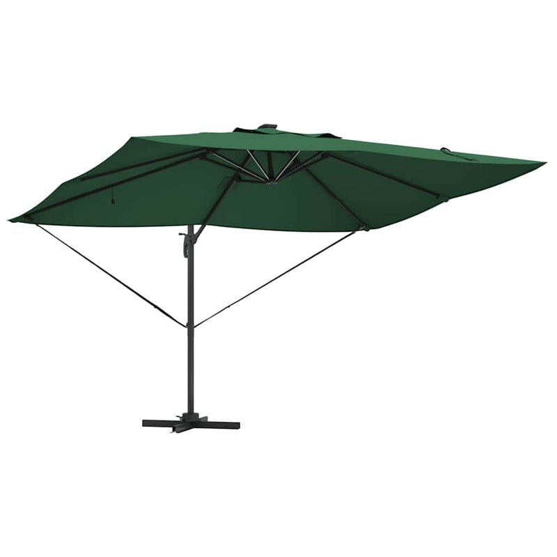 vidaXL Cantilever Roma Napernyő Zöld és Fekete 352 x 251 x 265 cm