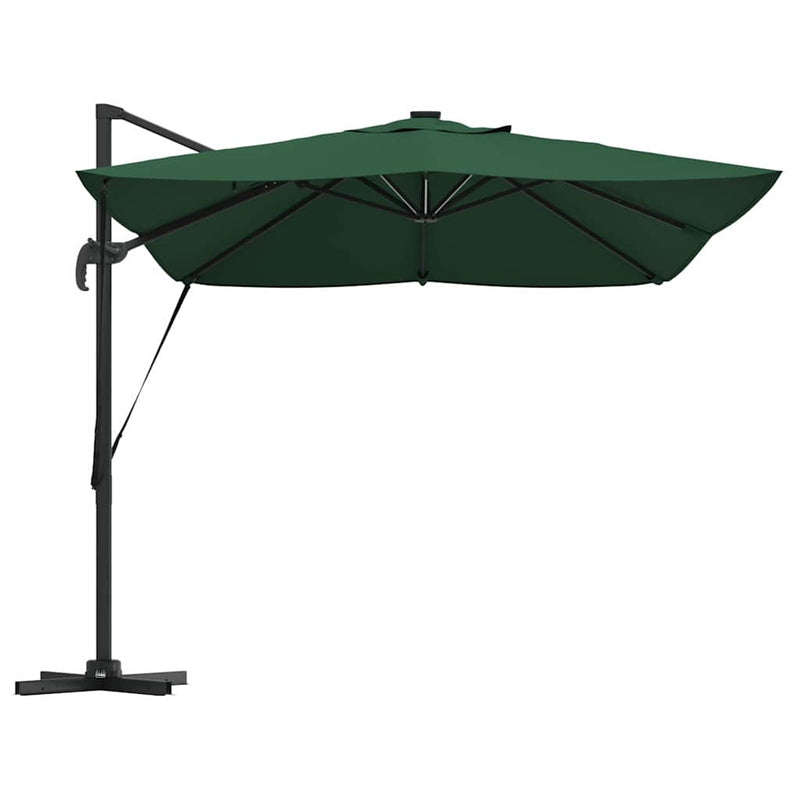 vidaXL Cantilever Roma Napernyő Zöld és Fekete 352 x 251 x 265 cm