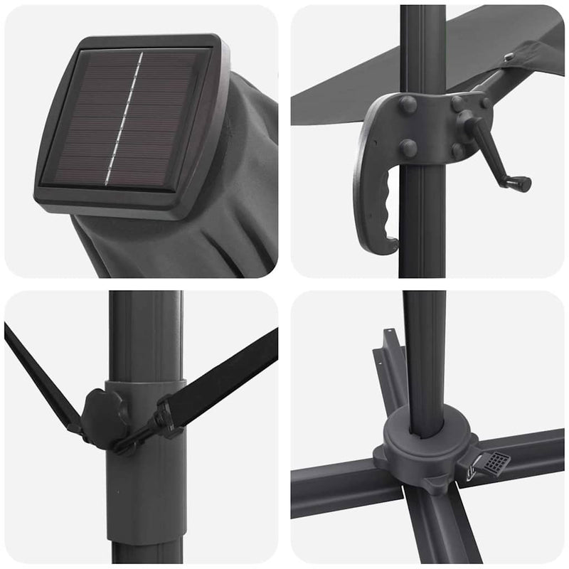 vidaXL Cantilever Roma Napernyő Antracit és fekete 352 x 251 x 265 cm