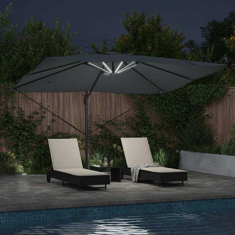 vidaXL Cantilever Roma Napernyő Antracit és fekete 352 x 251 x 265 cm
