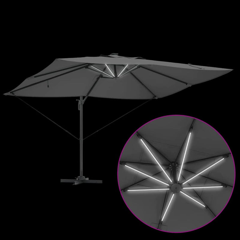 vidaXL Cantilever Roma Napernyő Antracit és fekete 352 x 251 x 265 cm