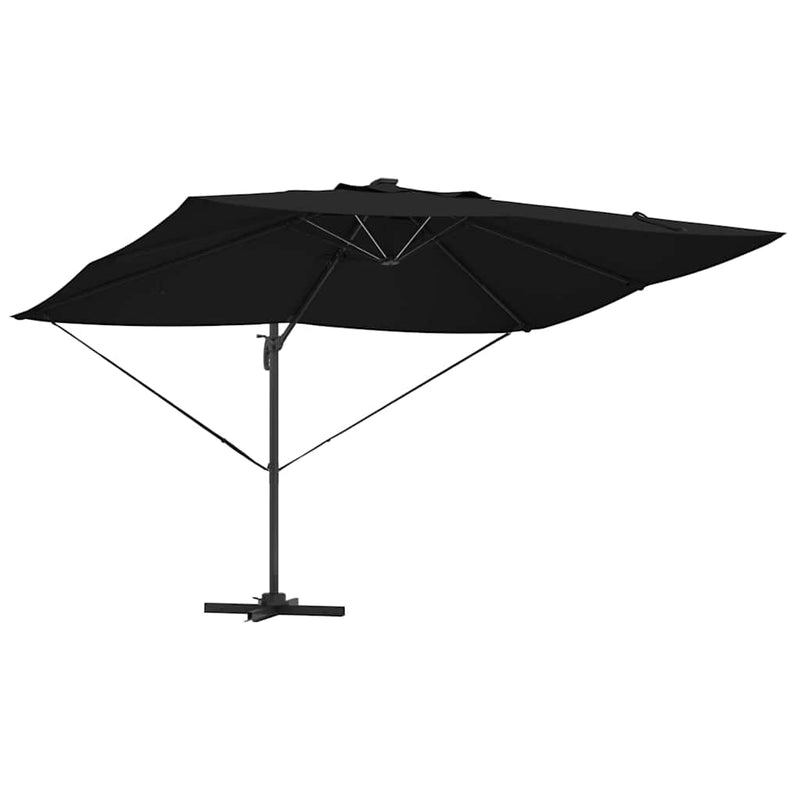 vidaXL Cantilever Roma Napernyő Fekete és fekete 352 x 251 x 265 cm
