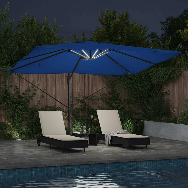 vidaXL Cantilever Roma Napernyő Kék és Fekete 352 x 251 x 265 cm