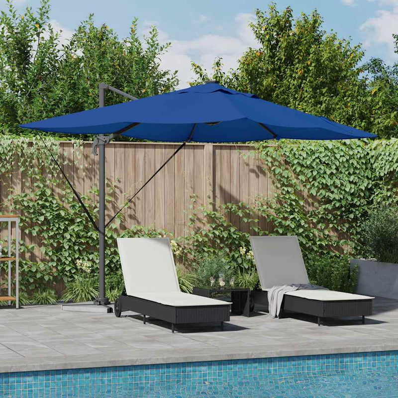 vidaXL Cantilever Roma Napernyő Kék és Fekete 352 x 251 x 265 cm