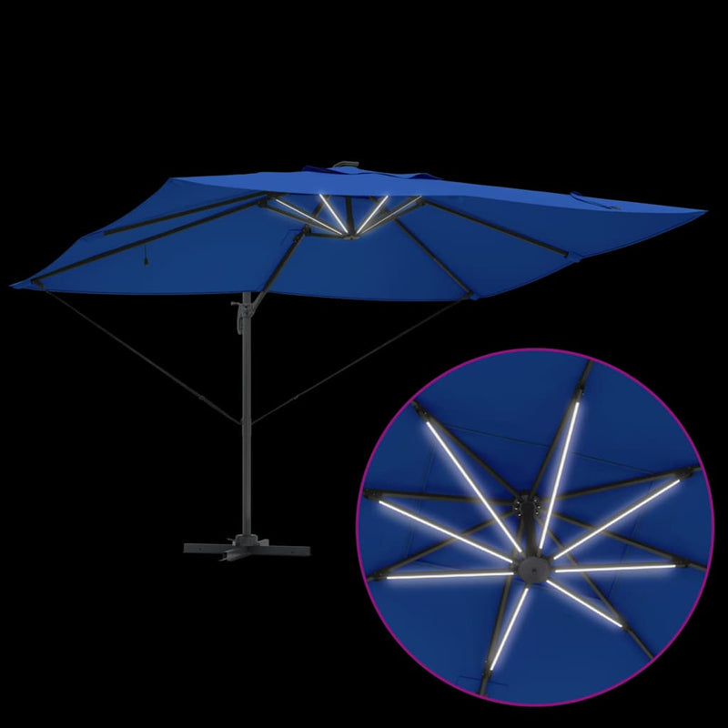vidaXL Cantilever Roma Napernyő Kék és Fekete 352 x 251 x 265 cm