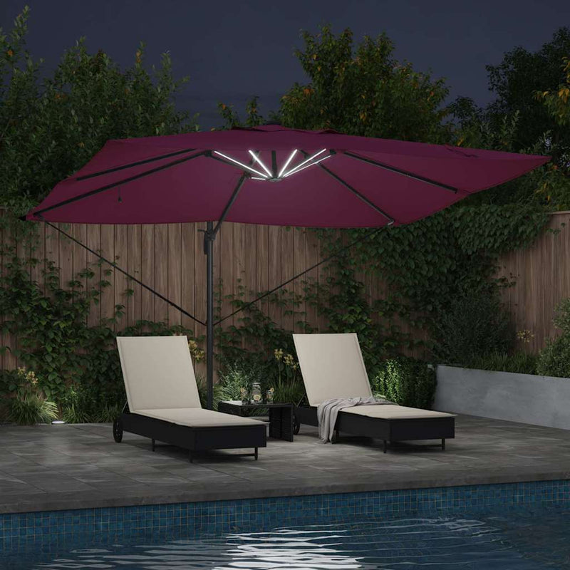 vidaXL Cantilever Roma Napernyő Piros és Fekete 352 x 251 x 265 cm