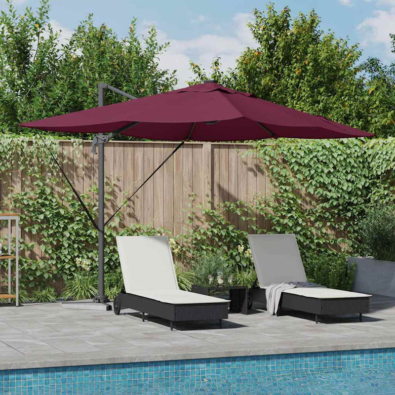 vidaXL Cantilever Roma Napernyő Piros és Fekete 352 x 251 x 265 cm