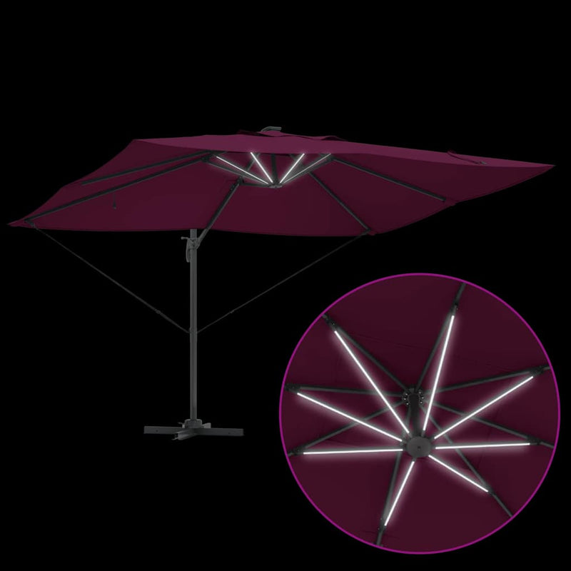 vidaXL Cantilever Roma Napernyő Piros és Fekete 352 x 251 x 265 cm