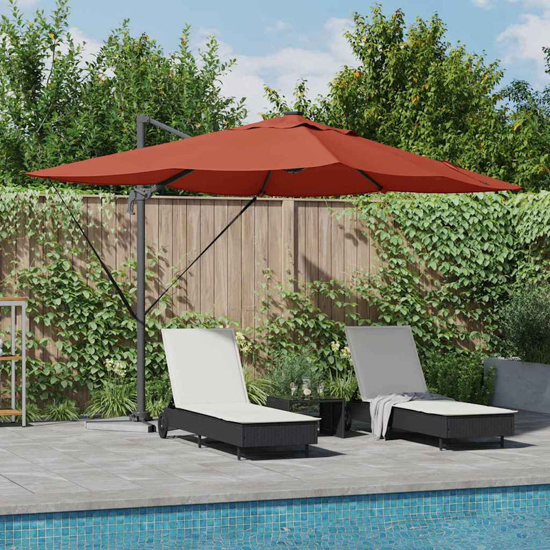 vidaXL Cantilever Roma Napernyő Piros és Fekete 352 x 251 x 265 cm